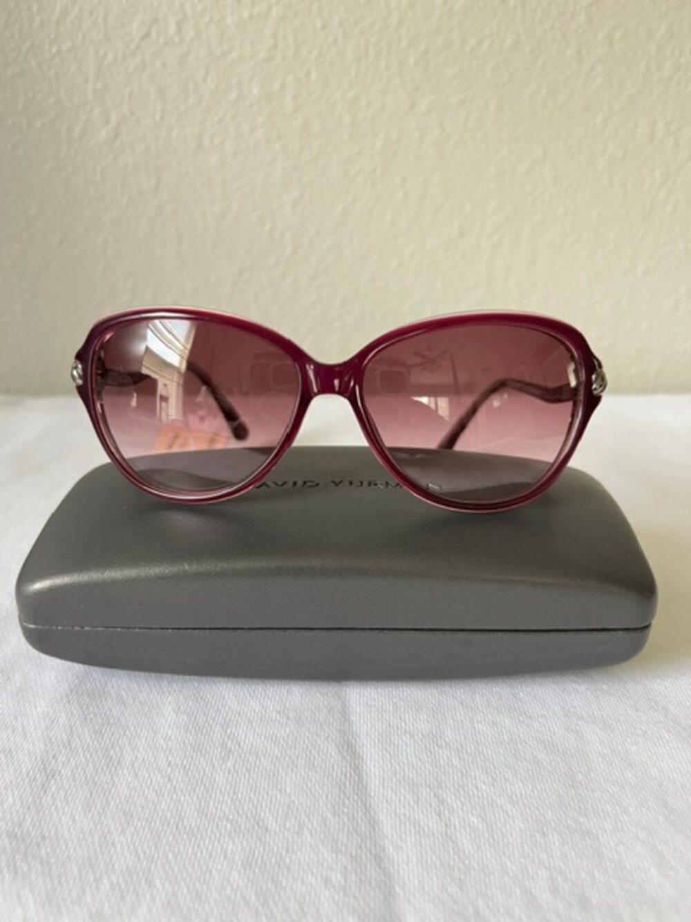 DAVID YURMAN GARNET FRAME SUNGLASSES DY073-FROM THE SIGNATURE CABLE COLLECTION